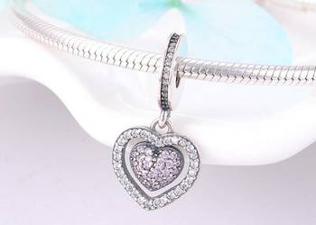 Pandora Charm Moments zawieszka koralik serce w ramce miłość love cyrkonie