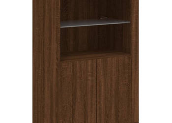 Szafka boczna z LED kolor brązowy dąb materiał drewnopochodny WM-836629