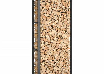 Stojak na drewno matowy czarny 50x28x132 cm stalowy WM-350306