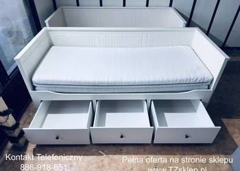IKEA HEMNES Leżanka łóżko z 3 szufladami, 2 materace IKEA ,białe Transport