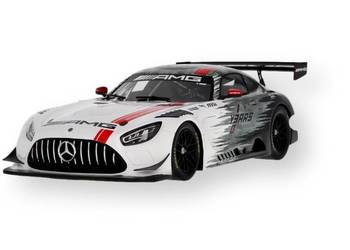 MERCEDES Model samochodu 1:18 AMG GT3 C190 srebrny czarny ORYGINAL