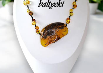 Korale z bursztynu, BURSZTYN bałtycki baroczek i bryłka #959