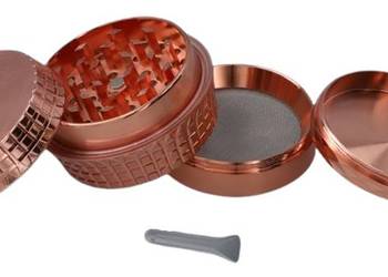 Miedziany Grinder Crusher Młynek do Tytoniu Ziół CBD Suszu bez Wzorów