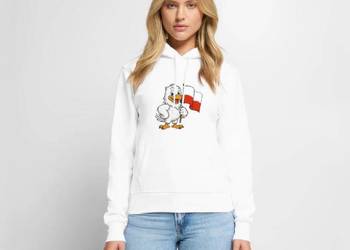 Patriotyczna damska bluza z kapturem Orzełek z flagą Polski