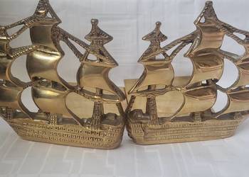 Antyk Podpórki do książek OKRĘT VICTORY  - mosiądz .