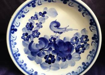 Talerzyk fajans Włocławek słowik