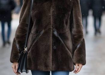 Futro naturalne czekoladowe 38/40