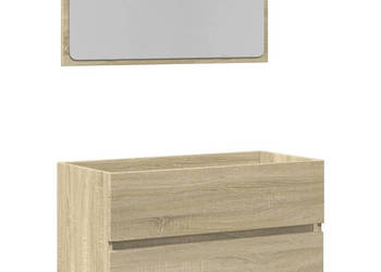 Szafka łazienkowa z lustrem dąb sonoma 80x385x45 cm WM-849646