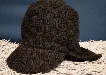 Czapka Zimowa Uszatka Pilotka Dziecięca Chłopięca Czarna Ciepła