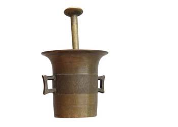 Stary mosiężny moździerz kuchenny sygnowany lata 50 unikat kolekcjonerski