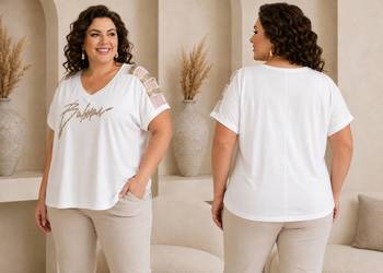 Bluzka damska Cekiny, koronki, kamienie glamour biust 130cm