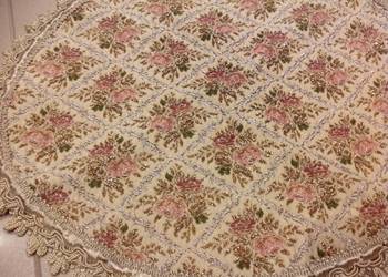 Owalna Serwetka Serweta Złota Metaliczna Nitka Vintage