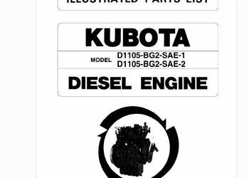 Kubota D1105 BG2 SAE1 SAE2 silnik katalog cześci zamiennych