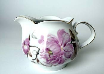Pękaty mlecznik Ilmenau Porcelana NRD Motyw kwiatowy Vintage