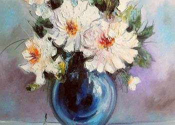 Obraz olejny "Bukiet i wiśnie"