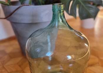 Gąsior na wino 12 litrów Zielone szkło prl