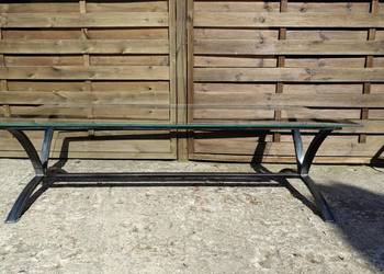 Ława metalowa kuta ze szkłem stolik kawowy