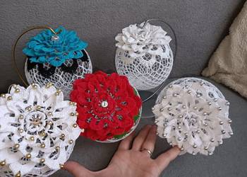 Bombki szydełkowe kwiat Bombki szydełkowe kwiat