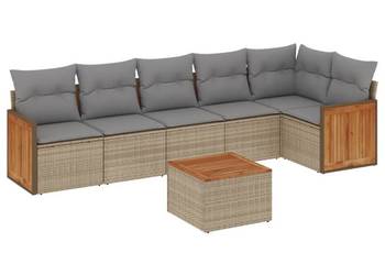 vidaXL 7-cz. zestaw wypoczynkowy do ogrodu, z poduszkami(SKU:3260078)