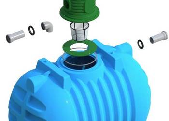 ZBIORNIK NA WODĘ DESZCZOWĄ 3000L RAPTOR Z FILTREM + NADBUDOWA 65CM