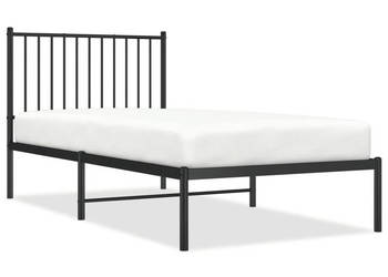 Łóżko Metalowe Czarne Rama Łóżka Ze Stelażem 90x190 cm WM-350856