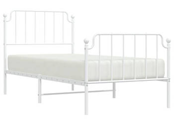 Łóżko Metalowe Białe Rama Łóżka Ze Stelażem Biała 90x200 cm WM-373947
