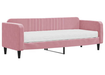 Sofa z materacem do spania różowa aksamit 80x200 cm WM-3197035