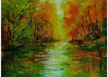 Nad wodą   obraz olejny 40-40 cm dostępny