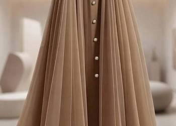 Spódnica maxi na gumie tiul- długa, rozciągliwa, elegancka L