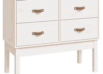 Komoda biały 90x40x78 cm lite drewno sosnowe WM-821740
