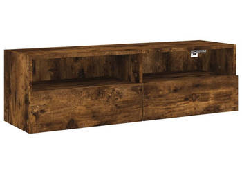 Ścienna szafka TV przydymiony dąb 100x30x30 cm WM-836890