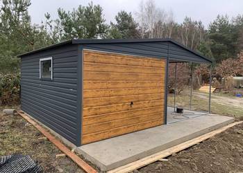 Garaż blaszany, wiata Wzmocniony PROFILAMI Producent SZYBKA REALIZACJA