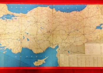 Piękna, dekoracyjna mapa Turcji z 1969r. Piękna, dekoracyjna mapa Turcji z 1969r.