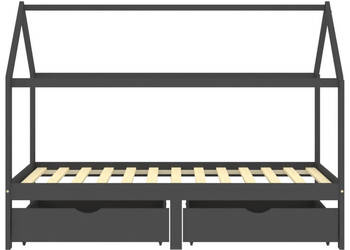 Łóżko dziecięce z szufladami ciemnoszare lita sosna 90x200 cm WM-322144