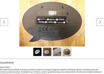 Lampa Ozdoba na ścianę Emoji Dymek z tekstem Lampa