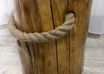 Stolik taboret z pnia drzewa z liną Dekoracyjna.