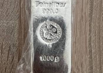 Sztabka srebra Heraeus 1 kg oryginał