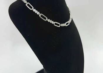 Nowa Srebrna, Rodowana Bransoletka pr 925 7,84g (Długość 18-21,5 cm)