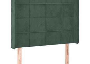 Zagłówek uszak ciemnozielony 103x16x118/128 cm aksamit WM-3119625