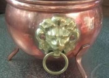 Doniczka miedziano-mosiężna