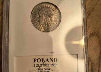 2 zł. 1933 Polonia , grading GNC , nota AU53