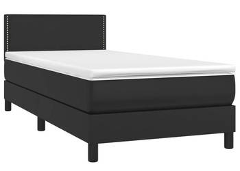 Łóżko z Materacem Kontynentalne Czarne Ekoskóra LED 100x200cm WM-3134147