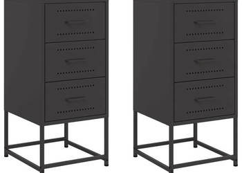 Szafki nocne 2 szt. czarne 36x39x78 cm stal WM-846579