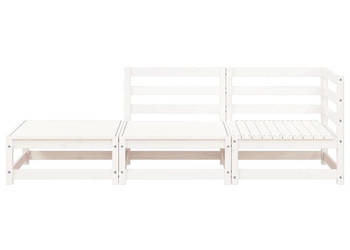 Sofa ogrodowa z podnóżkiem 2-osobowa biała drewno sosnowe WM-837971