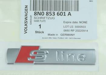 Oryginalny Emblemat Audi S-line OEM – NOWY!