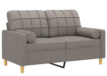 2-osobowa sofa z poduszkami taupe 120 cm tkanina WM-3200781