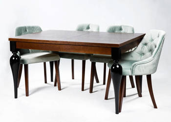 Stół MODENA Lite Drewno + 6 krzeseł KUBEŁEK pikowanych z kołatką