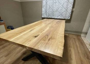 Stół z litego drewna, Jesion, Nieregularne krawędzie, Do jadalni, Biura