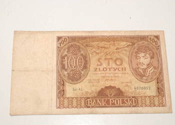 Stary banknot 100 złotych ser. AL 9 Listopada 1934 unikat kolekcjonerski