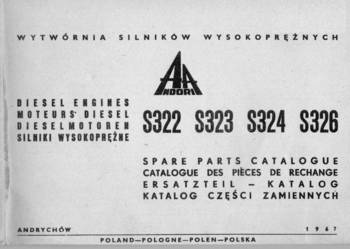 Katalog części silnik Andoria S322, S323, S324, S326